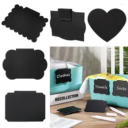 Party Decoration 5Pcs Black PVC Labels Price Clip Removable Basket Label Display Bins Tag Chalkboard Food Stand Signs Rack