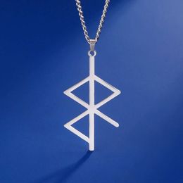Minimalist Nordic Rune Necklace Viking Love And Peace Pendant Sweater Chain Women Men Amulet Jewellery Valentine S Day Gift