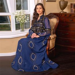 Ethnic Clothing Eid Mubarak Djellaba Muslim Women Sequin Maxi Dress Tassel Abaya Ramadan Dubai Fashion Evening Gown Morocco Jalabiya Kaftan
