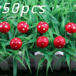 Garden Decorations 50pcs Mini Mushroom Miniature Model Artificial Moss Resin Craft Decoration Piles Home Supplies