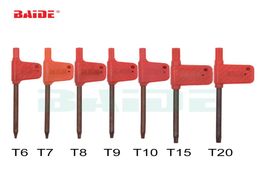 T6 T7 T8 T9 T10 T15 T20 Torx Screwdriver Spanner Key Small Red Flag Screw Drivers Tools 200pcslot5753640