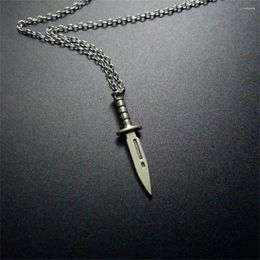 Pendant Necklaces Gothic Knife Dagger Chokers Necklace Jewellery Gift For Men Women Gril Boy Punk Kpop Style Accessories Charm Novelty