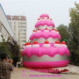 卸売4m 13フィートハイジャイアントインフレータブルケーキ誕生日パーティー用品とコンサートの装飾用のボールインフレータブル