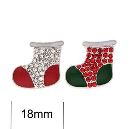 Clasps & Hooks High Quality Christmas 017 18Mm 20Mm Rhinestone Metal Button For Snap Bracelet Necklace Jewelry Women Sier Jewelry272O Dhl0C