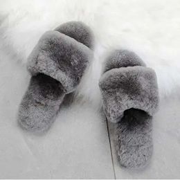 Fluff Women Sandals Chaussures Grey Grown Pink Womens Soft Slides Slipper Keep Warm Slippers Shoes Size 36-40 7f2c s s