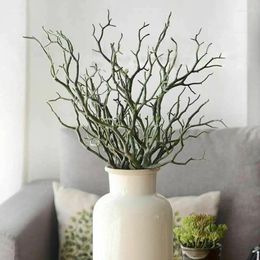 Decorative Flowers 1pc 35cm Peacock Coral Branches Artificial Fake Foliage Plant Tree Wedding Decoration Plastic Dried Plants