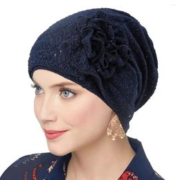 Ethnic Clothing Women Flower Chemo Cap Hijab Hair Loss Head Wrap Turban Muslim Bonnet Beanie Stretch Headwear Cancer Hat Turbante