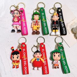 keychains woman designer keyring for women accessories cartoon figure anime Taekwondo buckle car key chain men's Creative silicone figure key chain pendant 028