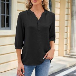 Women's Blouses Fashion Woman Blouse Shirts For Women Stylish Top Half Sleeve V Neck Female Tops Elegant Summer Clothing 2024