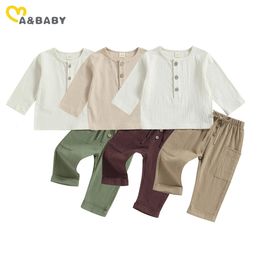 ma baby 6M-4Y Infant Toddler born Baby Boys Girls Clothes Sets Casual Long Sleeve Tops Pants Soft Fall Spring Outfits 240518