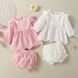 Clothing Sets Born Infant Baby Girls Boys Solid Lace Ruffle Long Sleeve Romper Bodysuit Clothes Giraffe Items For Toddler Skirt Set