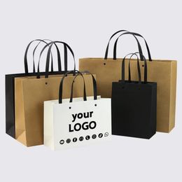 10 Pack Paper Bags Custom Clothing Birthday Gift Wedding Products Tote Store Shopping Free Design Brand 240517