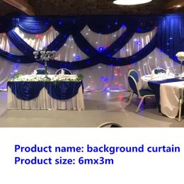 Party Decoration Luxury Ice Silk Chiffon Fabric Elegant Wedding Backdrop Swags Drape Curtain For Stage Event