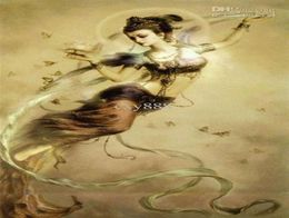 Chinese Dunhuang Kwanyin goddess Flying fairy Quality Handcrafts HD Print portrait Art Oil painting On canvas Multi size Frame Op8052219