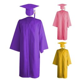 Kids Graduation Gown Bachelor Costumes Primary School Students Graduation Gown with Tassel Cap for Boys Girls Role Play Costume 240515