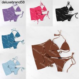 Designer Letter Velvet Swimwears Fashion 3 Piece Set Sexy Swimsuit Luxury Brand Women Bikini Summer Beachwear Bathing Suit ggitys E38Y