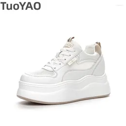 Casual Shoes 8cm Synthetic Platform Wedge Flats Air Mesh Chunky Sneaker Leather Comfort High Brand Spring Lace Up Summer