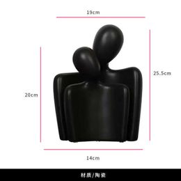 Decorative Objects Figurines Ceramic Abstract Couple Simple Modern Creative Art Decoration Living Room Wine Cabinet foyer TV Home Wealth H240517 T39E