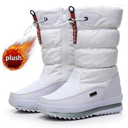 Boots Women Snow Luxury Platform Winter Thick Plush Waterproof Non-slip Fashion Shoes Warm Fur Botas Mujer