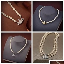 Bracelet Necklace Pearl Artificial Choker Charm Lady Girlfriend Birthday Anniversary Drop Delivery Jewelry Sets Dhr4H