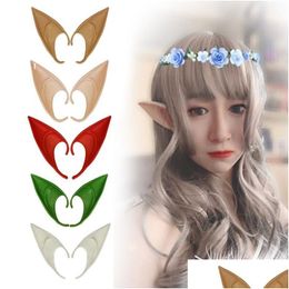 Party Masks Decoration Latex Pointed False Ear Fairy Cosplay Masquerade Costume Accessories Angel Een Elf Ears Po Props Adt Kids Hallo Otz3O