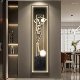 Wall Lamps Modern Abstract Figure Glow Interior Painting LED Light For Hanging Living Room Dining Kitchen Home Decoration