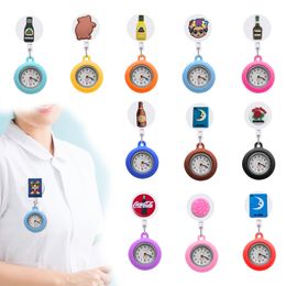 Other Home Decor Mexican Bottle Clip Pocket Watches Sile Nurse Watch Brooch Quartz Movement Stethoscope Retractable Fob For Nurses D Otyh7