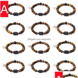 Beaded Fashion Twee Zodiac Bracelet Set Chakras Natural Gemstone Beads For Women Men Jewellery Drop Delivery Bracelets Dhqt9