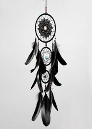 Dreamcatcher Handmade Dream Catcher Net With Feathers Black Wind Chimes Wall Hanging Car Pendant Ornament Party Gift Home Decorati4575412