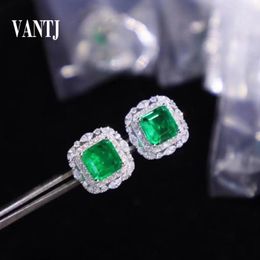 Stud Earrings Vantj Created Gemstone Earring Sterling 925 Silver Ruby Sapphire Emerald Aquamarine For Women Lady Fine Jewelry Gift Wholesale