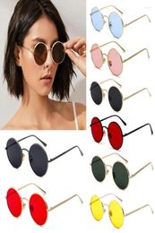 Sunglasses Vintage Round For Men Women Steampunk Metal Frame Colorful Lens Circle Glasses UV Protection Eyewear1469563