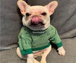 Fashion Autumn Dog Apparel Letter Puppy Pets Sweater Designers Pet Green Pet Hoodies