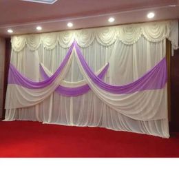 Party Decoration 3Mx6M Backdrop With Swags Background Valance Wedding Backcloth Stage Curtain 3 6m Church