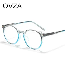 Sunglasses OVZA Fashion Round Glasses Frame Women TR90 Gradient Eyeglasses Men Anti Blue Light Dual-color S2068