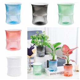 Vases Self-absorbing Lazy Transparent Soil Culture Small Potted Flower Pot Living Room Desktop Creative Hydroponic Plastic