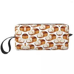 Cosmetic Bags Bread Pattern Makeup Bag Organiser Storage Dopp Kit Toiletry For Women Beauty Travel Pencil Case
