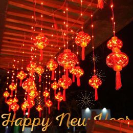 Other Event & Party Supplies Chinese Lanterns String Light 8 Modes Red Lantern Led Lights Waterproof Garland Year Decoration Festival Dh9Dm