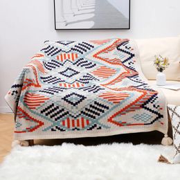 Chair Covers Bohemian Style Sofa Cover Living Room L-shaped Floating Window Knitted Blanket Ethnic Wave Tassel