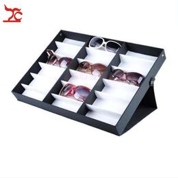 Portable Glasses Storage Display Case Box 18Pcs Eyeglass Sunglasses Optical Display Organiser Frame Tray 252x