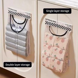Storage Boxes Large Capacity Elastic Mesh Bag Home Wall Mounted Organizer Hanging Closet Toy Box Container Fabric Basket