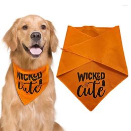 Dog Apparel Halloween Scarf Puppy Bibs Triangle Washable Orange Pet Neckerchief For Pets Dogs