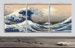 posters and prints Painting wall art Japanese style Ukiyo e Kanagawa Surf Canvas art Painting wall pictures For Living Room T200114494860