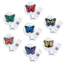 Dog Tag Id Card Butterfly Cartoon Badge Reel Retractable Nurse Cute Name Decorative Reels With Clip On Holders Funny Holder Clips Drop Otsbp