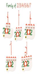 2020 Christmas Quarantine Ornaments Xmas Customised DIY Gift Survivor Family of 27 with Face Masks Hand Sanitizer Tree Pendant De2403060