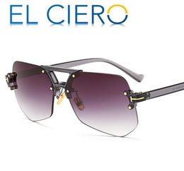 EL CIERO High Quality Fashion Sun Glasses For Men Women Designer Sunglasses Rimless Glasses Modern Stylish Pilot Shades Eyewear 6595364