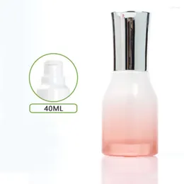 Storage Bottles 40ml Square Shape Pink Glass Bottle With Pump Sprayer Lotion/emulsion/serum/foundation/toner/water Fine Mist Skin Care