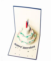 Whole Newest Birthday Cake 3D paper laser cut pop up handmade post cards custom gift greeting cards party supplies31777344455