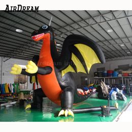 卸売6m 20フィート高さの怖い黒いハロウィーンモールデコレーション巨大なインフレータブルドラゴンが販売されています