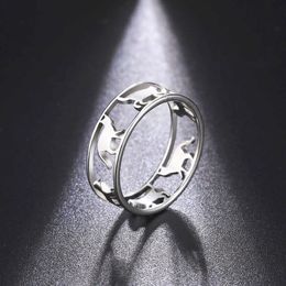 Walking Cats Rings For Women Stainless Steel Cute Kitten Ring Trend Animal Jewelry Mother S Day Gifts Wholesale