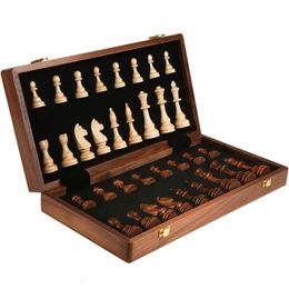 Chess Games Set Top Grade Wooden Folding Big Traditional Classic Handwork Solid Wood Pieces Walnut Chessboard Children Drop Delivery S Ot1Km